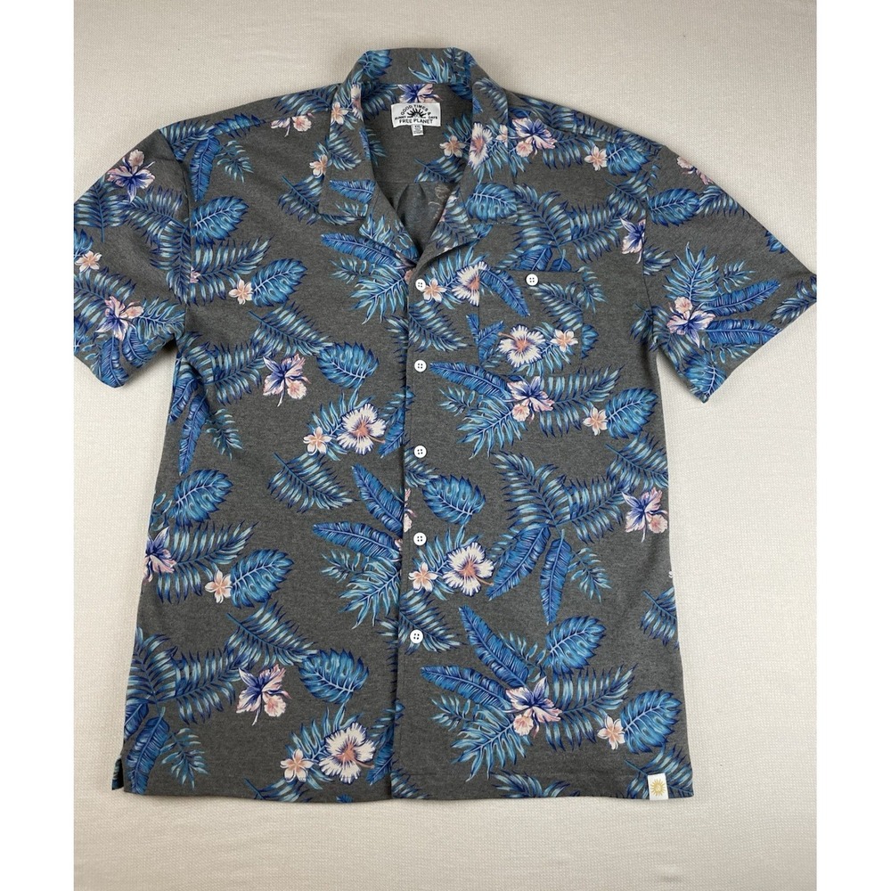 GOOD TIMES Free Planet Men's Floral Hawaiian‎ Button Up Shirt, Size XXL